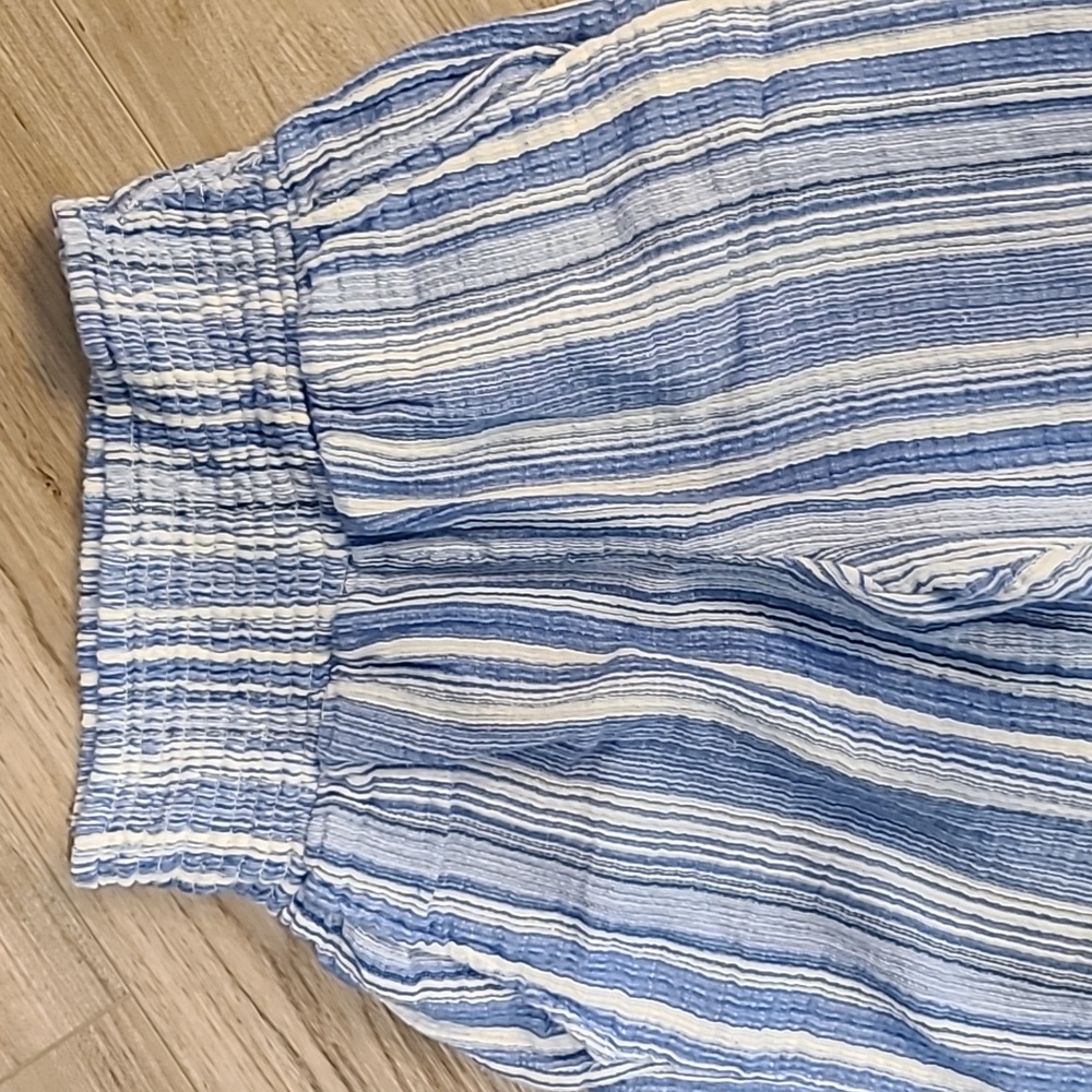 Billabong Blue and White Striped Wide Leg Pants - Picture 2 of 7
